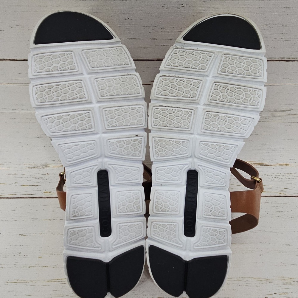 Cole Haan Zerogrand Sandals Womens 9 B Brown Tan Leather Soho Snake Platform - Picture 8 of 9